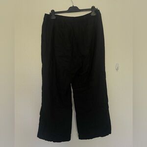 Old Navy Black Wide Leg Linen Blend Pant
